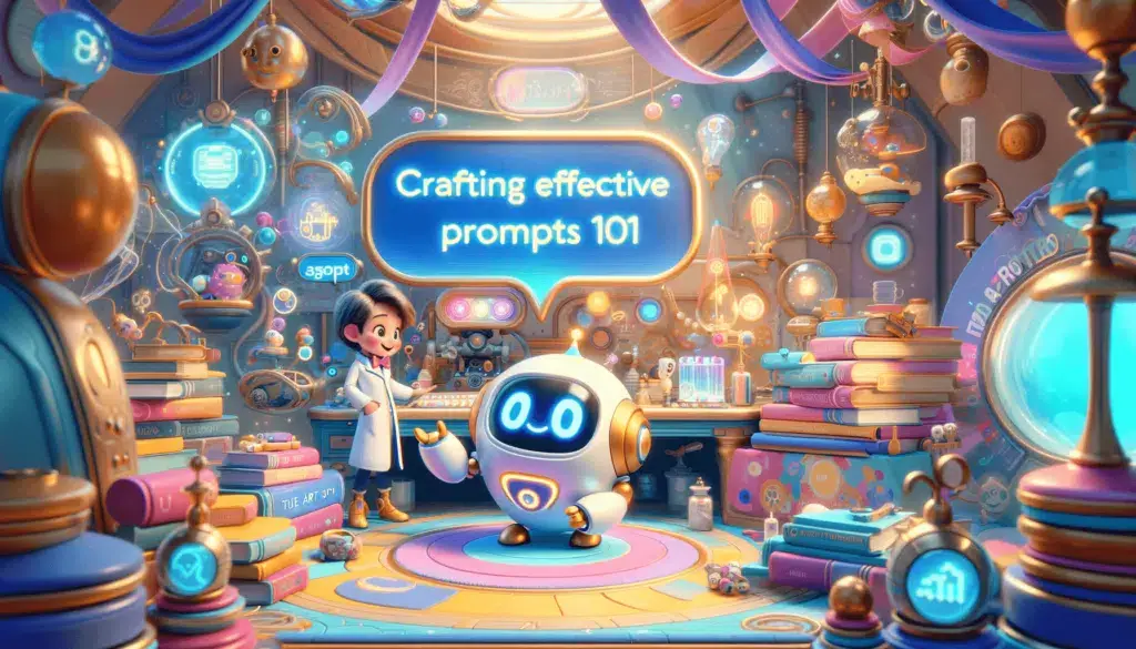DALL·E 2023 11 10 14.14.36 A playful and Disney inspired digital artwork for Crafting Effective Prompts for ChatGPT. Imagine a scene reminiscent of a Disney animated film wit 1 1024x585